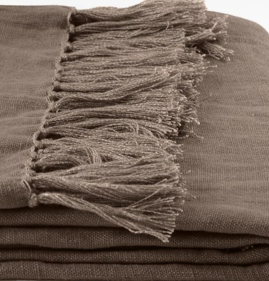 Plaid en lin Allegro tabac Vent du Sud