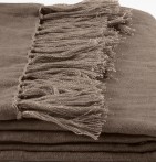 Plaid en lin Allegro tabac Vent du Sud - Blancollection