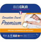 Oreiller sensation duvet premium Bleu Calin - Blancollection