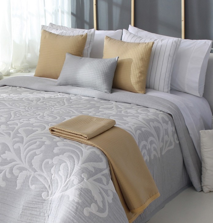 Housse coussin jacquard Barli gris clair Reig Marti - Blancollection