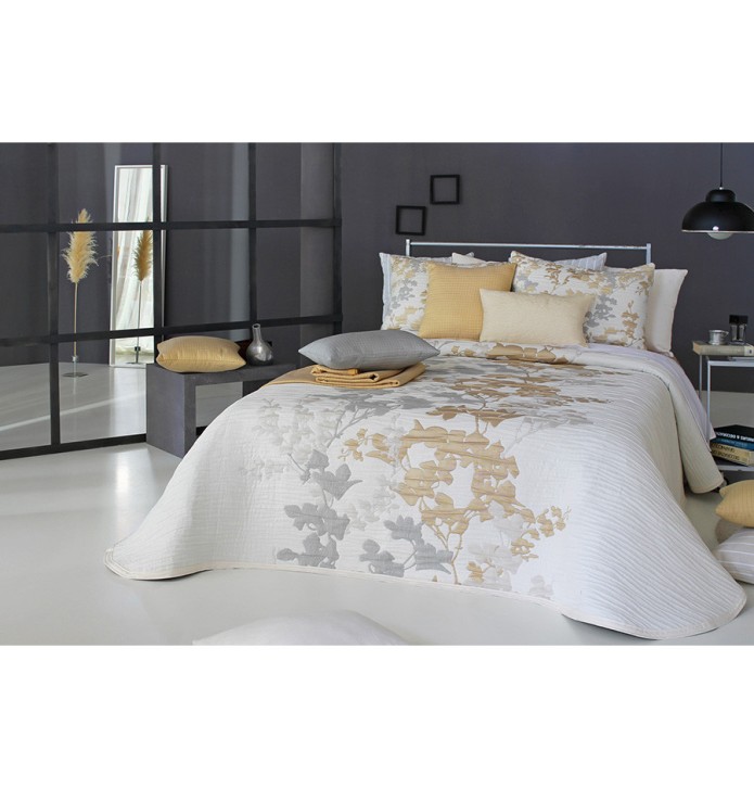 Couvre lit jacquard Lyris or Reig Marti - Blancollection