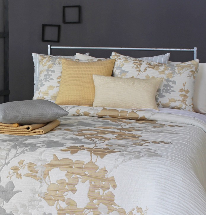 Couvre lit jacquard Lyris or Reig Marti - Blancollection