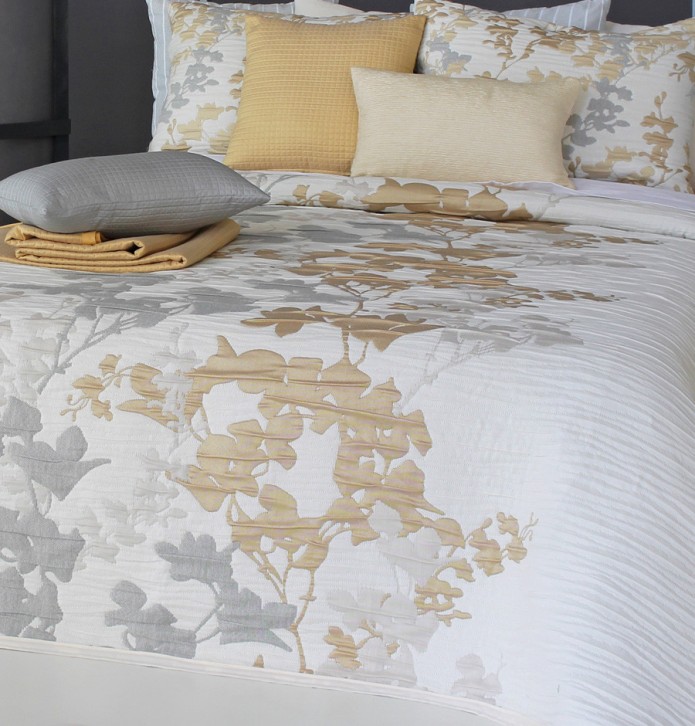 Couvre lit jacquard Lyris or Reig Marti - Blancollection