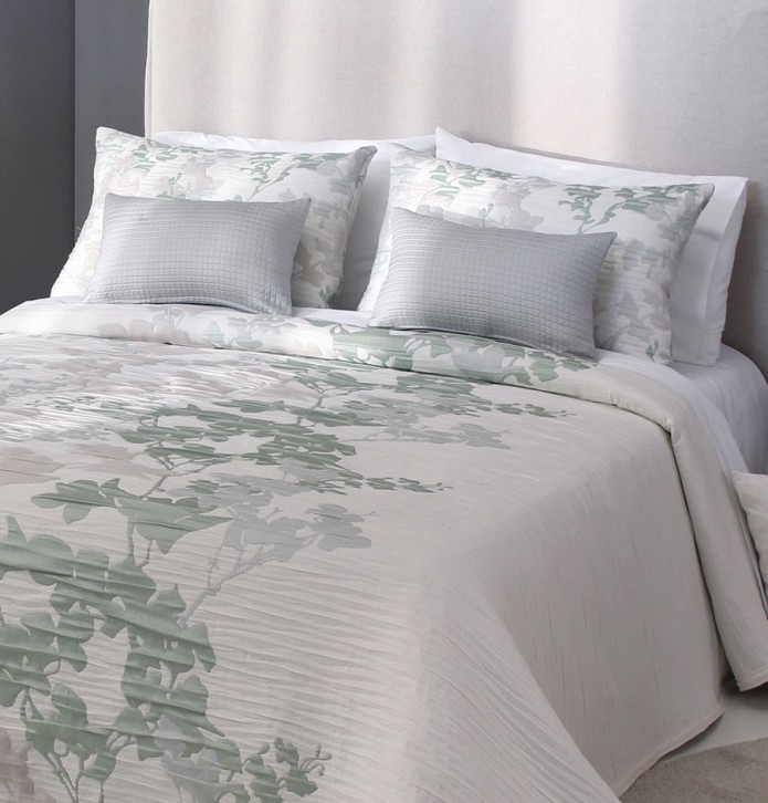 Couvre lit jacquard Lyris vert Reig Marti - Blancollection