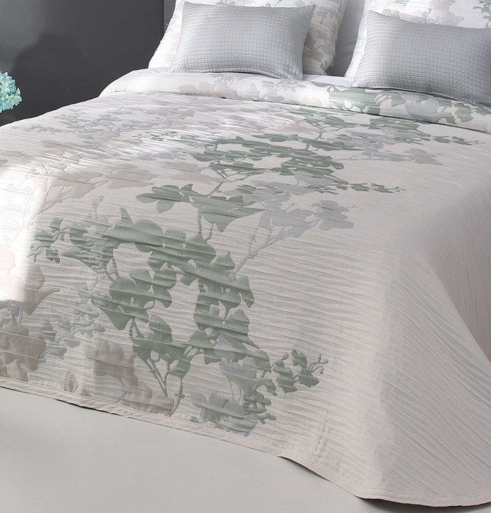 Couvre lit jacquard Lyris vert Reig Marti - Blancollection
