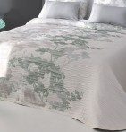 Couvre lit jacquard Lyris vert Reig Marti - Blancollection