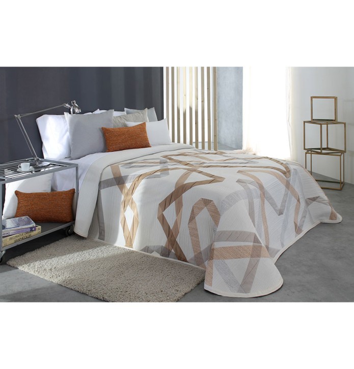 Couvre lit jacquard Bailey cuivre Reig Marti - Blancollection