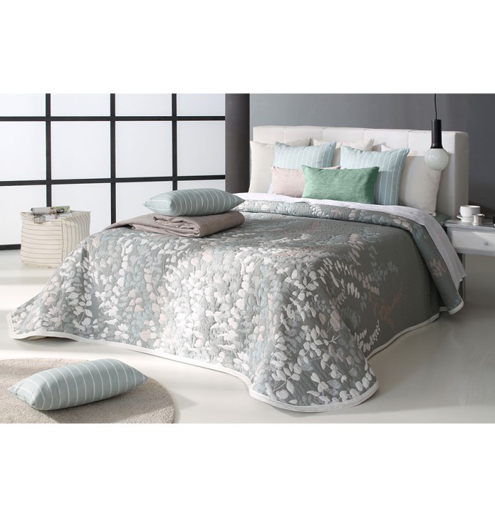 Couvre lit jacquard réversible Cordoba vert Reig Marti - Blancollection