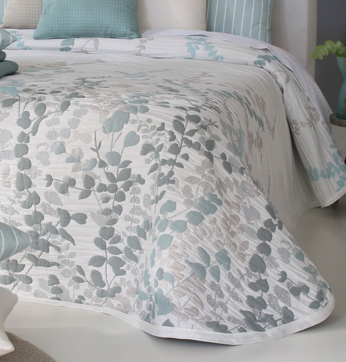 Couvre lit jacquard réversible Cordoba vert Reig Marti - Blancollection