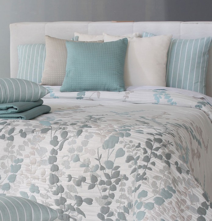 Coussin jacquard Barli jade Reig Marti - Blancollection