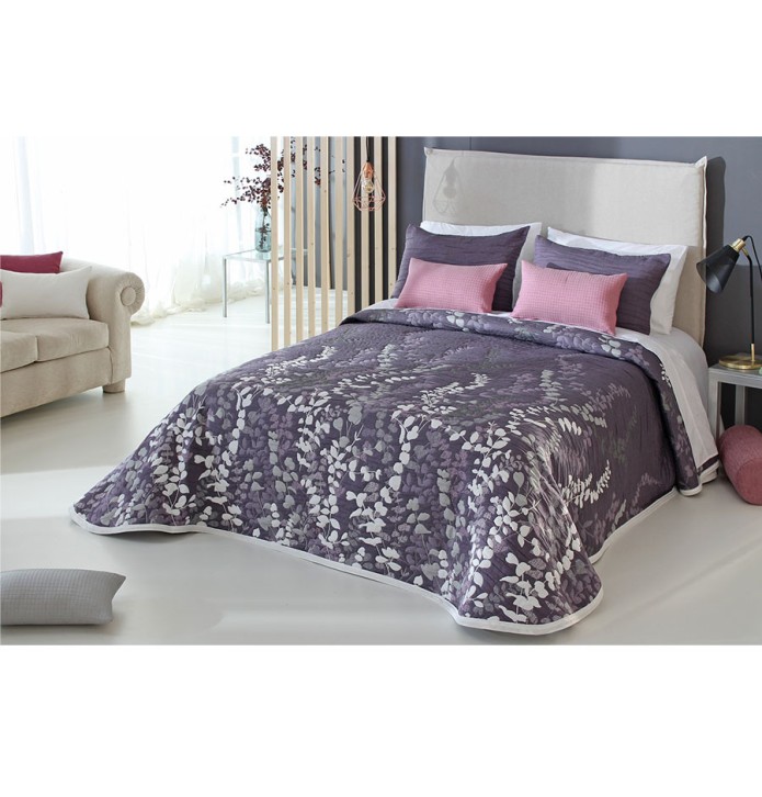 Couvre lit jacquard réversible Cordoba violet Reig Marti - Blancollection