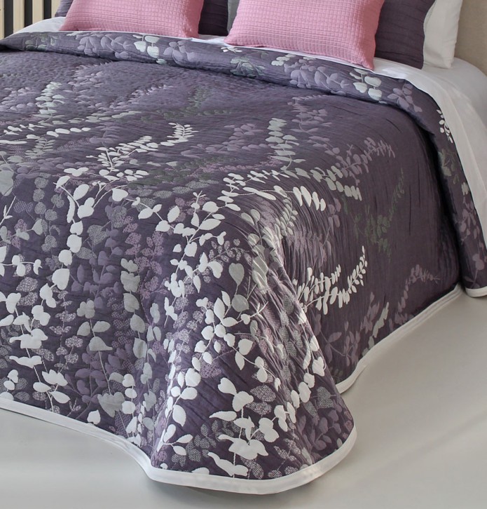 Couvre lit jacquard réversible Cordoba violet Reig Marti - Blancollection