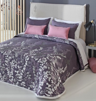 Couvre lit jacquard réversible Cordoba violet Reig Marti