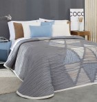 Couvre lit jacquard réversible Lynch bleu Reig Marti - Blancollection