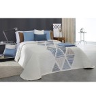 Couvre lit jacquard réversible Lynch bleu Reig Marti - Blancollection