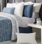 Couvre lit jacquard Daryl bleu Reig Marti - Blancollection