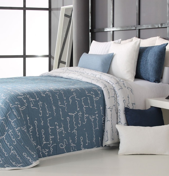 Couvre lit jacquard Daryl bleu Reig Marti Couvre lit jacquard Daryl bleu Reig Marti