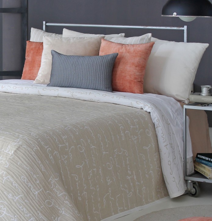 Housse coussin velours Darcy pêche Reig Marti - Blancollection