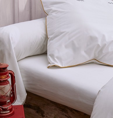 Drap-housse percale blanc Sylvie Thiriez