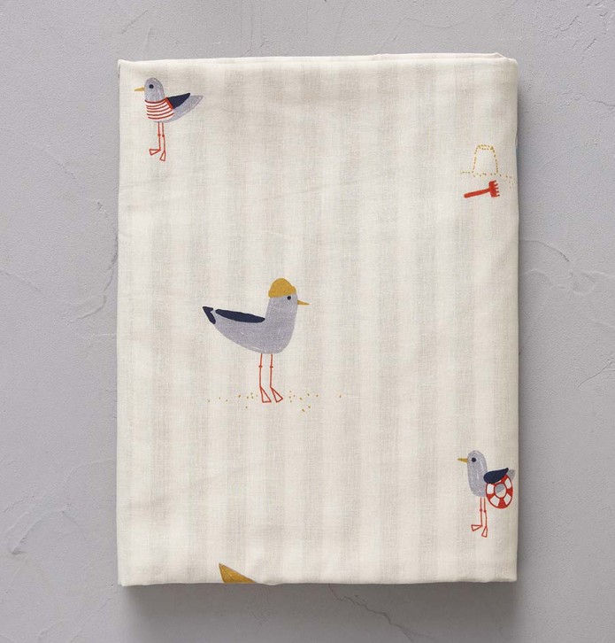 Parure de lit coton lavé Grandes vacances Sylvie Thiriez - Blancollection