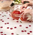 Nappe coton enduite Cherries Sylvie Thiriez - Blancollection