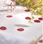 Nappe coton enduite Cherries Sylvie Thiriez - Blancollection