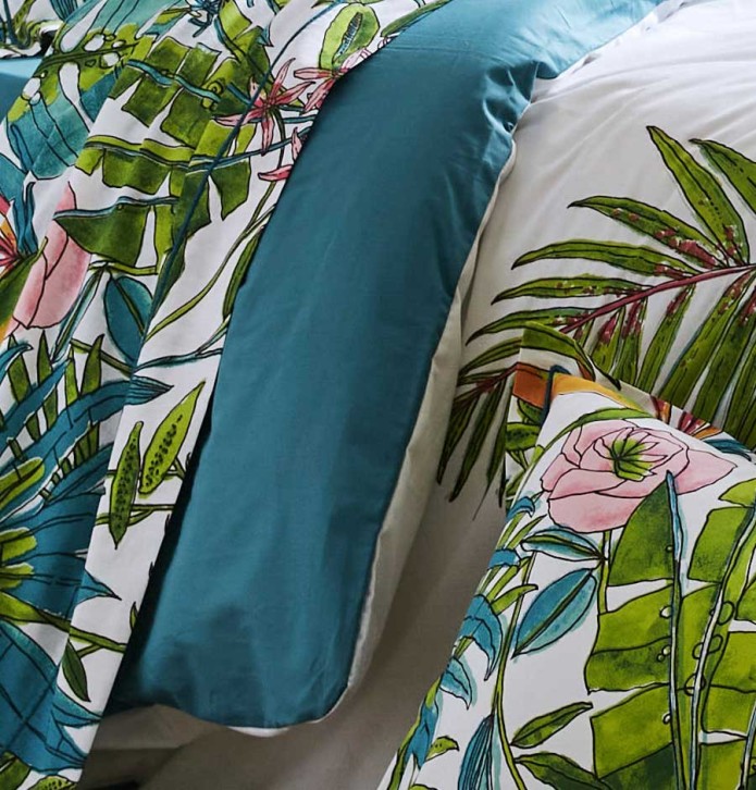 Housse de couette Sumatra paon Tradilinge - Blancollection