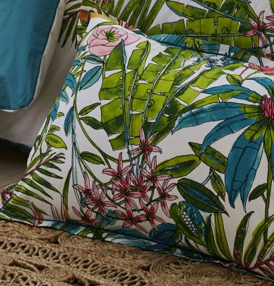 Taie d'oreiller Sumatra paon Tradilinge - Blancollection