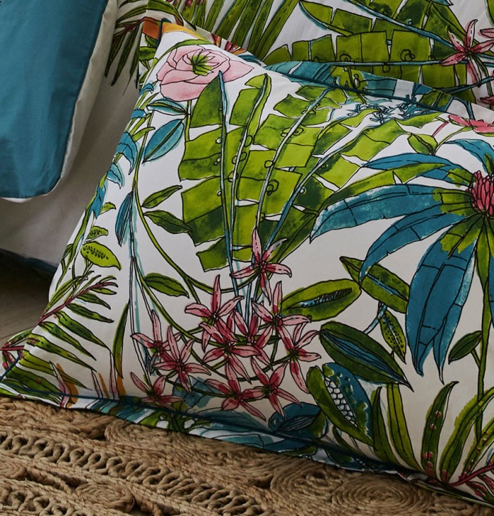 Taie d'oreiller Sumatra paon Tradilinge - Blancollection