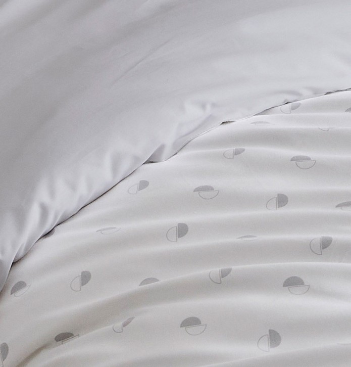 Housse de couette percale Alex nuage Tradilinge - Blancollection