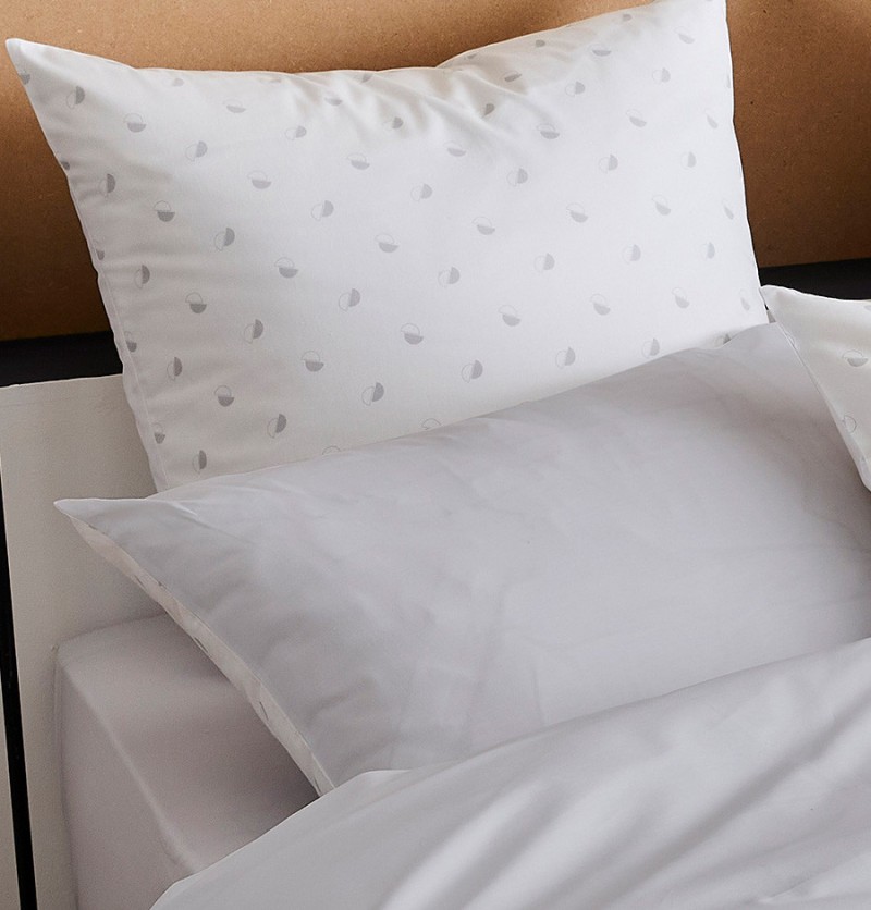 Drap housse percale gris nuage Tradilinge