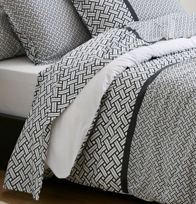 Drap percale Riviera réglisse Tradilinge