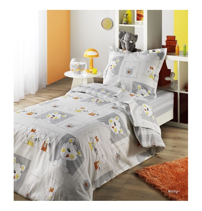 Taie d'oreiller enfant Mistigri La maison de Balmy