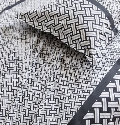 Housse de couette percale Riviera réglisse Tradilinge