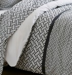 Housse de couette percale Riviera réglisse Tradilinge - Blancollection
