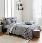 Taie de traversin percale Riviera réglisse Tradilinge - Blancollection