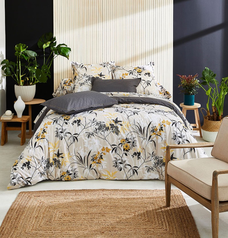 Housse de couette percale Asia beige Tradilinge