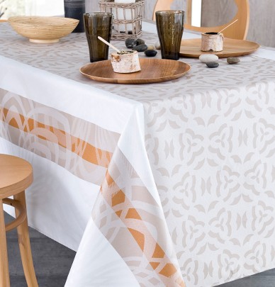 Nappe jacquard enduite Vali camel Nydel