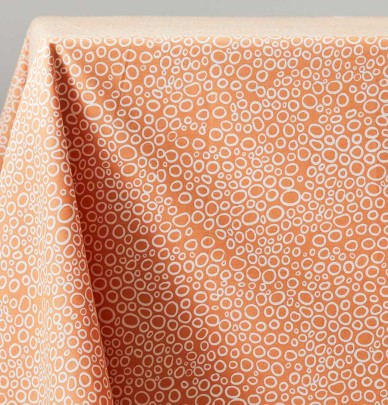 Nappe coton enduite PVC Bulle safran Nydel