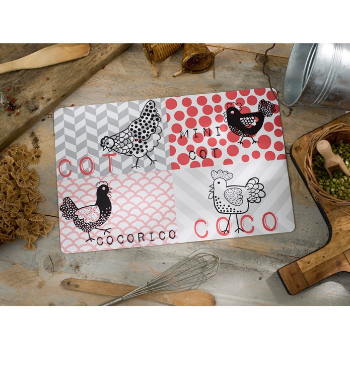 Lot de sets de table Cocorico Calitex - Blancollection