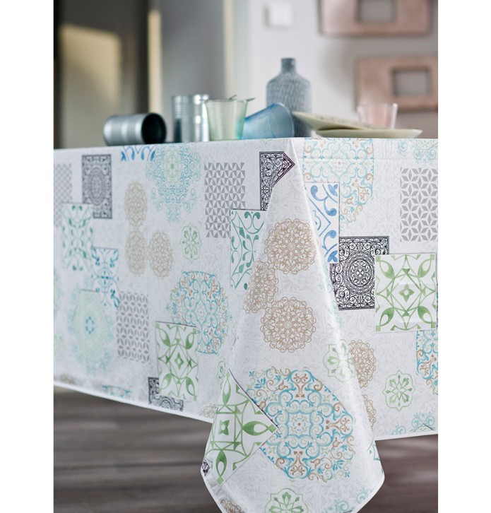Nappe toile cirée Faïence Calitex - Blancollection
