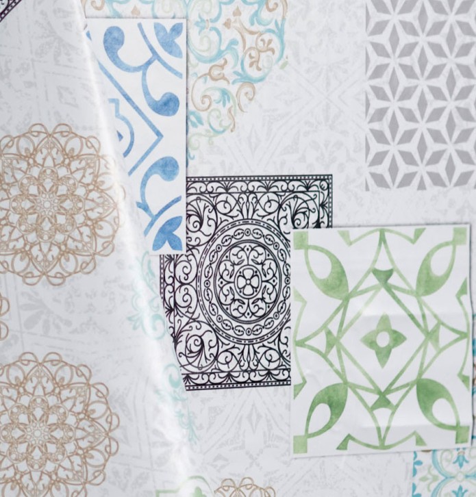 Nappe toile cirée Faïence Calitex - Blancollection