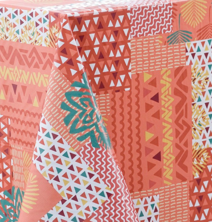 Nappe toile cirée Palm Ethnic Calitex - Blancollection