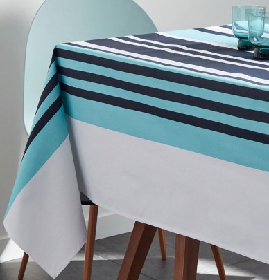 Nappe coton enduite Luz bleu Nydel