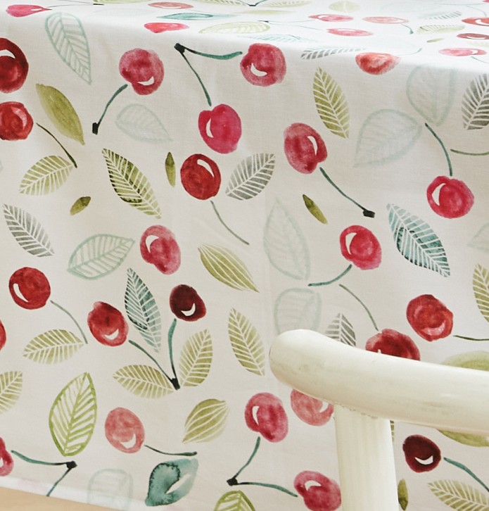 Nappe coton enduite PVC Cherry Nydel - Blancollection