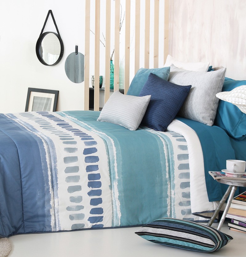 Couvre-lit matelassé nori bleu 190x270cm - reig marti