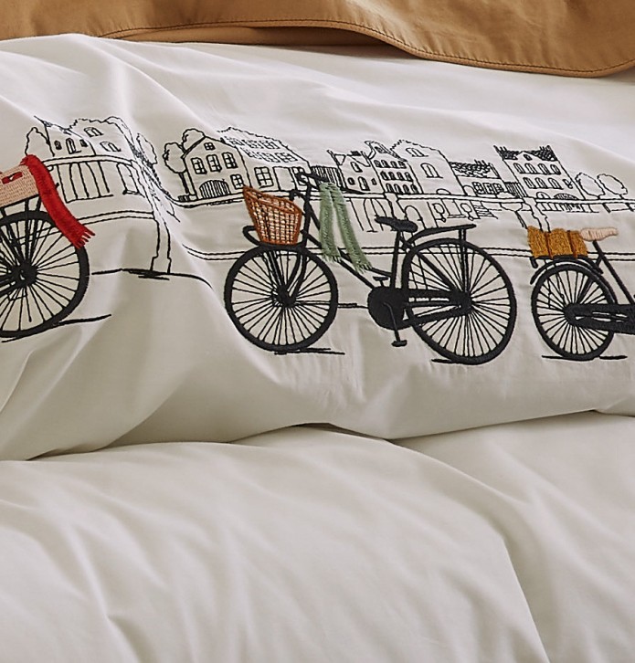 Housse de couette percale Amsterdam Sylvie Thiriez - Blancollection