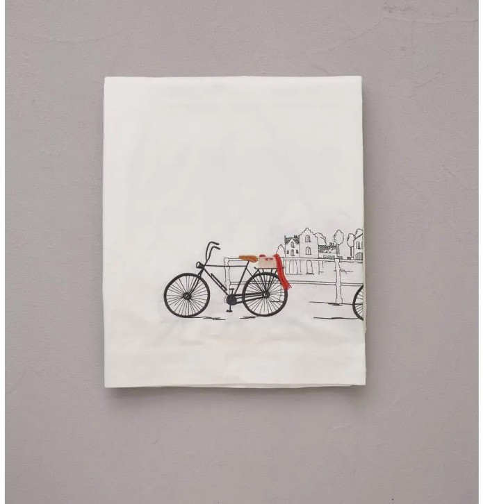 Parure de lit percale Amsterdam Sylvie Thiriez - Blancollection
