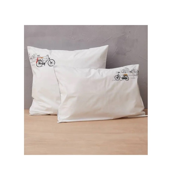 Parure de lit percale Amsterdam Sylvie Thiriez - Blancollection