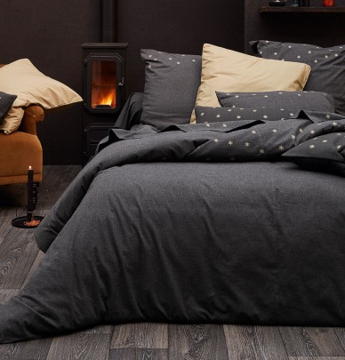Drap housse flanelle gris chiné Sylvie Thiriez
